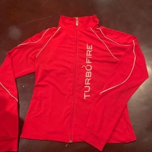 Vintage Turbowear TurboFire Red Zip Up Lightweight Jacket